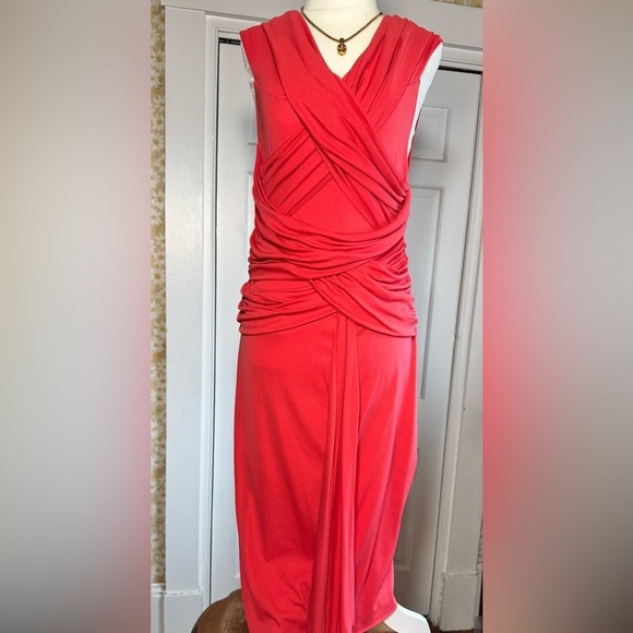 Famous Luxury Giambattista Valli NWOT Draped & Fitted Red Dress Made in Italy - Picture 1 of 12